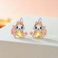 wholesale 925 Sterling Silver Chipmunk Stud Earrings with Honeycomb Design for Women Girls Gift Idea-0-3