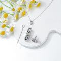 wholesale TOUPOP Bar Urn Necklace (butterfly), Silver -0-4