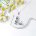 TOUPOP Silver Butterfly Urn Necklace with Stone-0-4