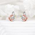 wholesale 925 Sterling Silver Leverback Earrings with Squirrel and Daisy Design for Women-0-3