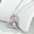 wholesale Sterling Silver Stone Owl Necklace Forever Love Heart Gift for Women-0-7