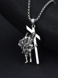 wholesale 925 Sterling Silver &  Jesus Carrying the Cross Pendant Necklaces for Men/Women-0-2