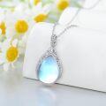 wholesale 925 Sterling Silver Blue Moonstone Teardrop Filigree Pendant Necklace-0-2