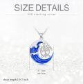 wholesale 925 Sterling Silver Tree of Life Wave Ocean Pendant Necklace  for Women Girls Mother's Day Birthday Anniversary Valentine's Day Graduation Christmas Present Ideas-0-1
