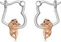 wholesale 925 Sterling Silver Rose Gold Sloth Charm Hoop Earrings for Women Girls Gift Idea-0-0