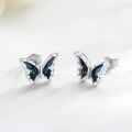 wholesale 925 Sterling Silver Abalone Shell Butterfly Stud Earrings-0-2