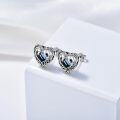 wholesale 925 Sterling Silver Blue Heart Dolphin Stud Earrings for Women-0-1