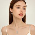 wholesale 925 Sterling Silver Cross with Abalone Shell and Tree Design Pendant Necklace for Women-0-5