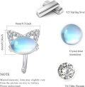 wholesale 925 Sterling Silver Moonstone Cat Ear Cuffs for Women - Blue Stone Jewelry Set-0-1