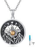 wholesale TOUPOP Urn Necklace For Ashes 925 Sterling Silver Oxide Ashes Necklaces Sun Moon Mountains Cremation Jewelry W/funnel Filler Keepsake Memorial Jewelry Gifts For Women -0-0