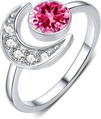 wholesale 925 Sterling Silver Moonstone Birthstone Rings for Women Adjustable Open Ring Gift for Wife Mom Daughter-july birthstone