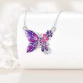 wholesale 925 Sterling Silver Purple & Pink Enamel Butterfly Necklace - Celtic Knot Design Birthdays Gift for Her-0-3