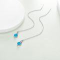 wholesale 925 Sterling Silver Blue Turquoise Drop Earring with Celtic Design and Butterfly Charm-0-2