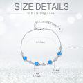 wholesale 925 Sterling Silver Blue Opal & Turquoise Beaded Tennis Bracelet for Women (6-8 inch)-0-2