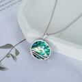 wholesale 925 Sterling Silver 925 with Abalone Shell and Moss Agate Mountain Pendant Necklace for Hikers-0-2