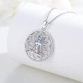 wholesale 925 Sterling Silver 7 Chakra Yin Yang Lotus Meditation Pendant Necklace-0-1