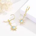 wholesale Gold-Plated 925 Sterling Silver Moonstone and Opal Starburst Leverback Drop Earrings-0-3