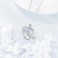 wholesale 925 Sterling Silver Heart Angel 777 Crystal Pendant Necklace-0-1