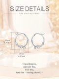 wholesale 925 Sterling Silver Deer Antler Hoop Earrings - Adorable  for Her-0-1