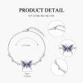 wholesale 925 Sterling Silver Butterfly Bracelet with Birthstone Anniversary Christmas Gifts for Women-0-2