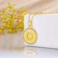 wholesale 925 Sterling Silver Gold Plated Sun Coin Necklace for Women with Birthstone Celestial Jewelry Gift-0-2