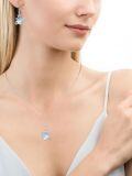 wholesale 925 Sterling Silver Blue Moonstone Planet & Star Pendant Necklace for Women-0-3