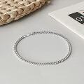 wholesale 925 Sterling Silver White Gold Plated Cuban Link Anklet for Men 4 6mm 6 5 9-0-3