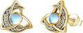 wholesale 925 Sterling Silver Celtic Moonstone Triquetra Stud Earrings - Vintage Good Luck  for Her-0-0