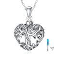 TOUPOP Sterling Silver Tree Of Life Urn Necklace w/Ashes Funnel-0-0