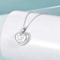 wholesale 925 Sterling Silver Heart Photo Frame I Love You To The Moon And Back Locket Necklace with Pendant for Women Girls s 43cm Chain Length (Silver)-0-3
