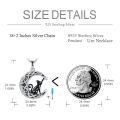 wholesale 925 Sterling Silver Celtic Moon Black Cat Tree of Life Pendant Necklace for Women-0-4