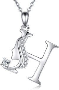 wholesale Sterling Silver Alphabet A Z Initial Letter Pendant Necklace for Women Jewelry Gifts-H