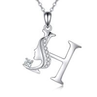 wholesale 925 Sterling Silver Alphabet A Z Initial Letter Pendant Necklace for Women Jewelry Gifts-H