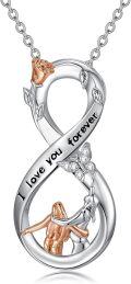 wholesale 925 Sterling Silver Infinity Love Forever Butterfly Rose Flower Pendant Necklaces for Dad and Daughter Gifts-0-0