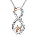 wholesale 925 Sterling Silver Infinity Love Forever Butterfly Rose Flower Pendant Necklaces for Dad and Daughter Gifts-0-0