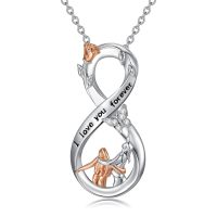 wholesale 925 Sterling Silver Infinity Love Forever Butterfly Rose Flower Pendant Necklaces for Dad and Daughter Gifts-Sisters-Infinity