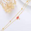 wholesale 14K Gold Beaded Lotus Charm Ankle Anklet for Women - Mothers Day Gift-0-3