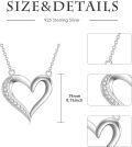 wholesale 925 Sterling Silver Open Heart Pendant with Cubic Zirconias for Women-0-4