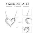 wholesale 925 Sterling Silver Open Heart Pendant Necklace Lab Created Moissanite White Gold Plated-0-4