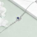 wholesale TOUPOP Birth Flower Bracelet For Women 925 Sterling Silver Birth Month Flower Birthstone Bracelets Heart Floral Jewelry Gifts For Women Wife Girlfriend Anniversary Birthday Gift -0-1