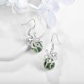 wholesale 925 Sterling Silver Green Stone Octopus Drop Dangle Earrings for Women Christmas Gifts-0-2