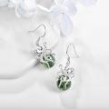 wholesale 925 Sterling Silver Octopus Earrings Wholesale With Green Stone Accents-0-2