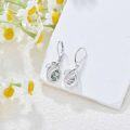 wholesale 925 Sterling Silver Vintage Moonstone/Moss Agate Dangle Earrings 9 * 6 Pear Cut Gemstone with Leaf Leverback for Women-0-3