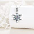 wholesale 925 Sterling Silver Star of David Evil Eye Amulet Pendant Necklace for Women Men Jewish Protection Talisman Charm Gift 45cm Chain Length-0-1