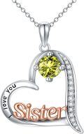 wholesale Sister Gifts Birthstone Necklaces 925 Sterling Silver Heart Birthstone Necklace Sister Jewelry Birthday Christmas Gifts For Women Friend Daughter -0-0