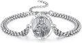 wholesale 925 Sterling Silver Saint Maximilian Kolbe Medal Charm Bracelet with Infinity Link Chain for Men Women (Adjustable)-0-0
