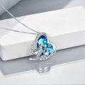 wholesale TOUPOP Dinosaur Necklace Sterling Silver Crystal Heart Pendant - I Love You Forever Jewelry Gift For Women, Mother, Daughter -0-3