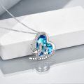 TOUPOP Sterling Silver Crystal Dinosaur Heart Necklace Jewelry Gift-0-3