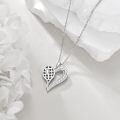 wholesale 925 Sterling Silver Tennis Racket & Ball Heart Pendant Necklace for Women Sports Lover Gift-0-2
