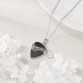 wholesale 925 Sterling Silver Guitar Note Music Pendant Necklace with Black Onyx Stone for Women and Men-0-3